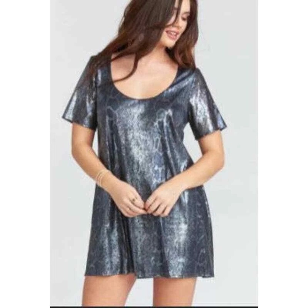 Show Me Your MuMu Demi Sequin Python Mini Dress Shift Concert‎ Festival Large